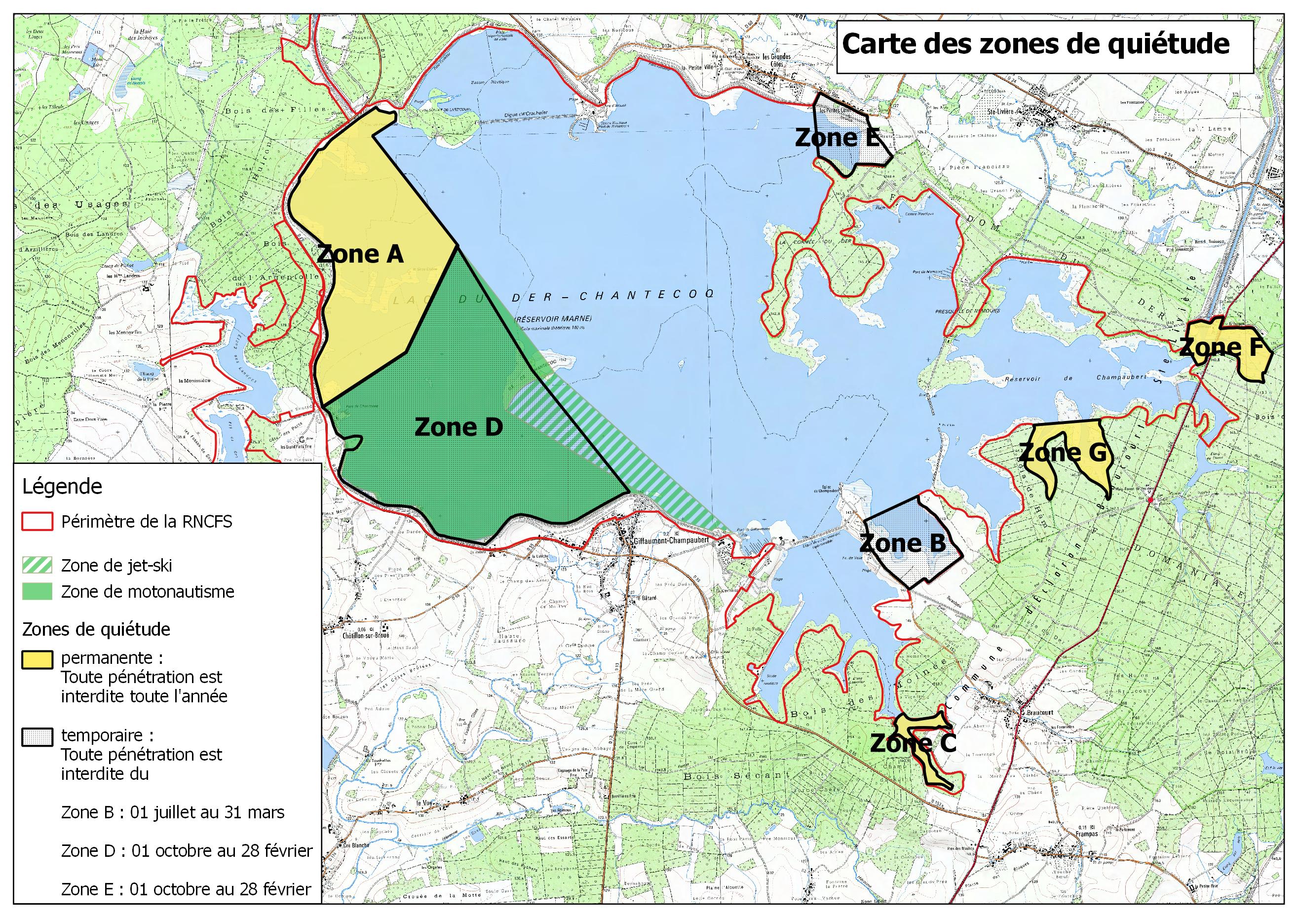 Zones et navigation Pêche au lac du Der